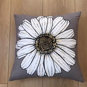 Gray pillow with white flower, cover can zip off to wash, barely used
